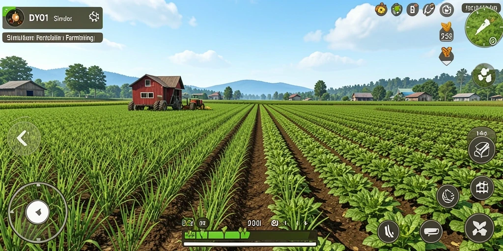 Tampilan menarik dari gameplay DYO1 saat bercocok tanam di kebun.