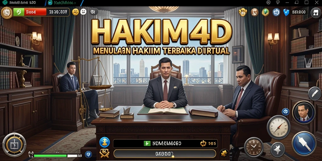 Tampilan gameplay HAKIM4D yang mendebarkan dalam simulasi hukum.