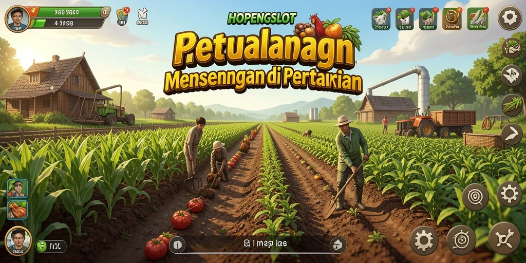 Gameplay HOPENGSLOT menampilkan pengelolaan pertanian yang menarik.