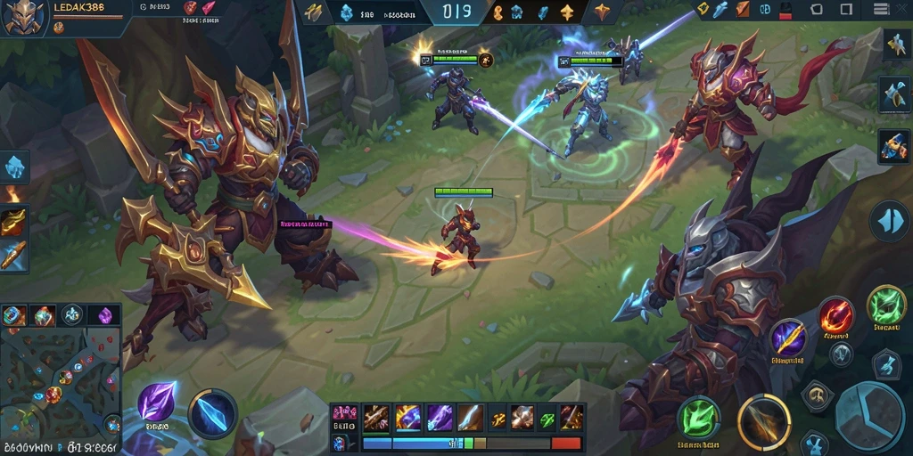 Tampilan gameplay MOBA yang seru dan strategis di LEDAK388.