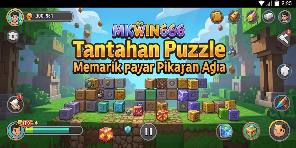 Tampilan gameplay MKWIN666 dengan berbagai tantangan Puzzle.