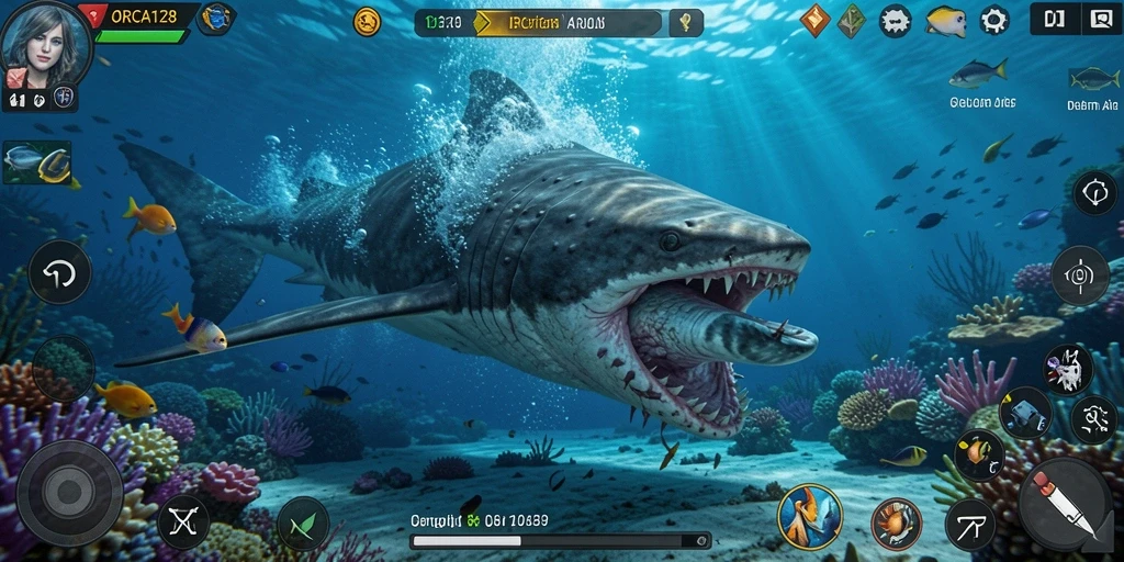 Tampilkan gameplay seram di kedalaman lautan.