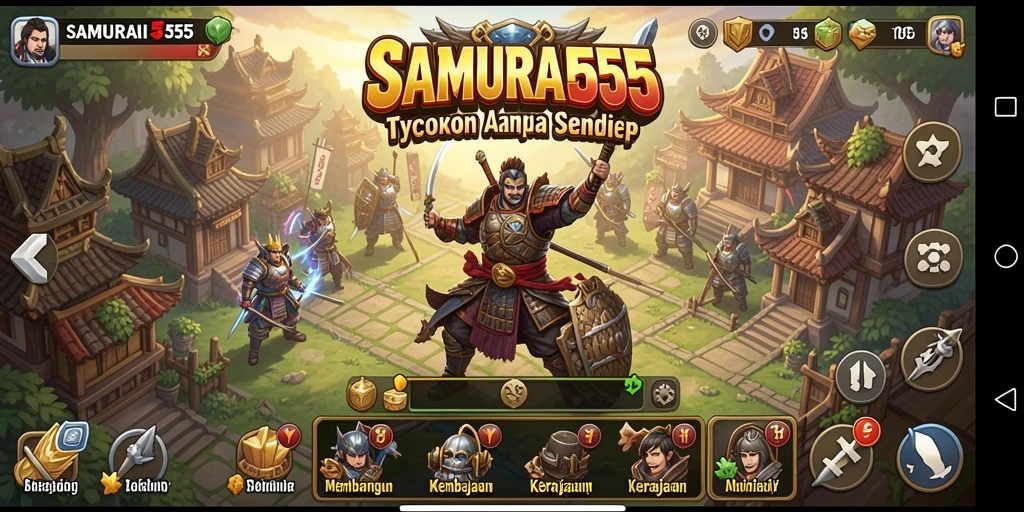 Screenshot permainan SAMURAI555 dengan tampilan gameplay Tycoon.