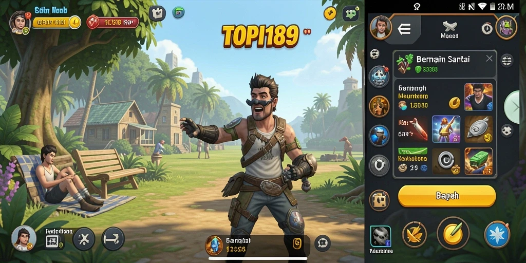 Screenshot utama TOPI189 menampilkan aksi gameplay Idle yang menarik.