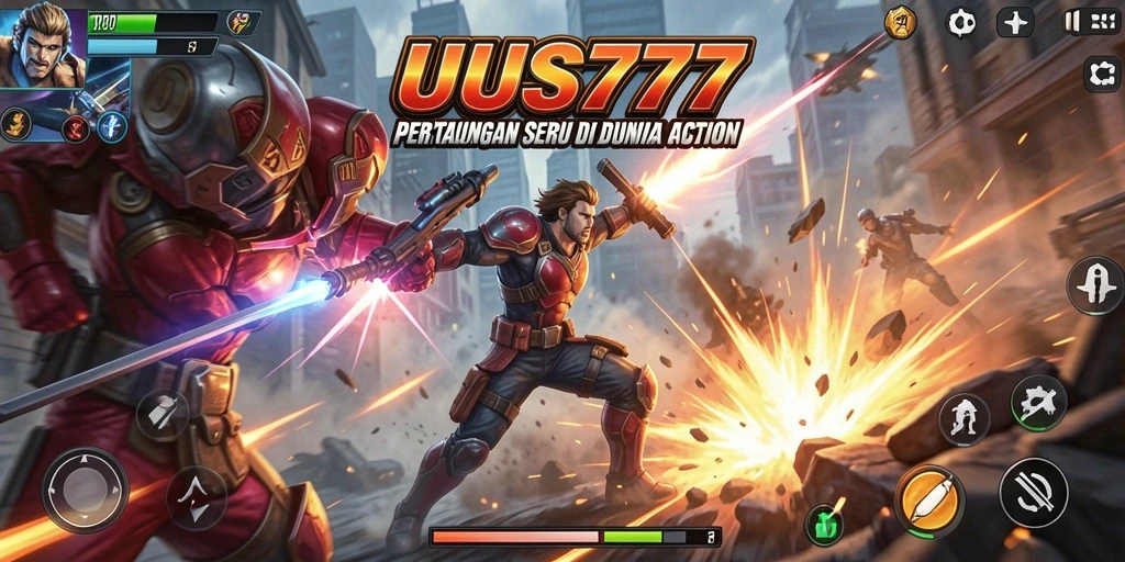 Screenshot UUS777 menampilkan aksi seru di medan perang.